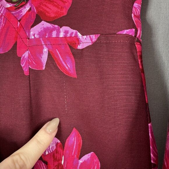 Trina Turk Womens Dress 2 Pink Splendid Floral Flare Sleeve Cocktail Romantic - Picture 4 of 16